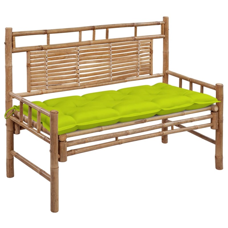 vidaXL Panca da Giardino con Cuscino 120 cm in Bambù vidaXL Panca da Giardino con Cuscino 120 cm in Bambù