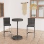 vidaXL Set Bar da Giardino 3 pz con Cuscini in Polyrattan Grigio vidaXL Set Bar da Giardino 3 pz con Cuscini in Polyrattan Grigio