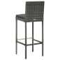 vidaXL Set Bar da Giardino 3 pz con Cuscini in Polyrattan Grigio vidaXL Set Bar da Giardino 3 pz con Cuscini in Polyrattan Grigio
