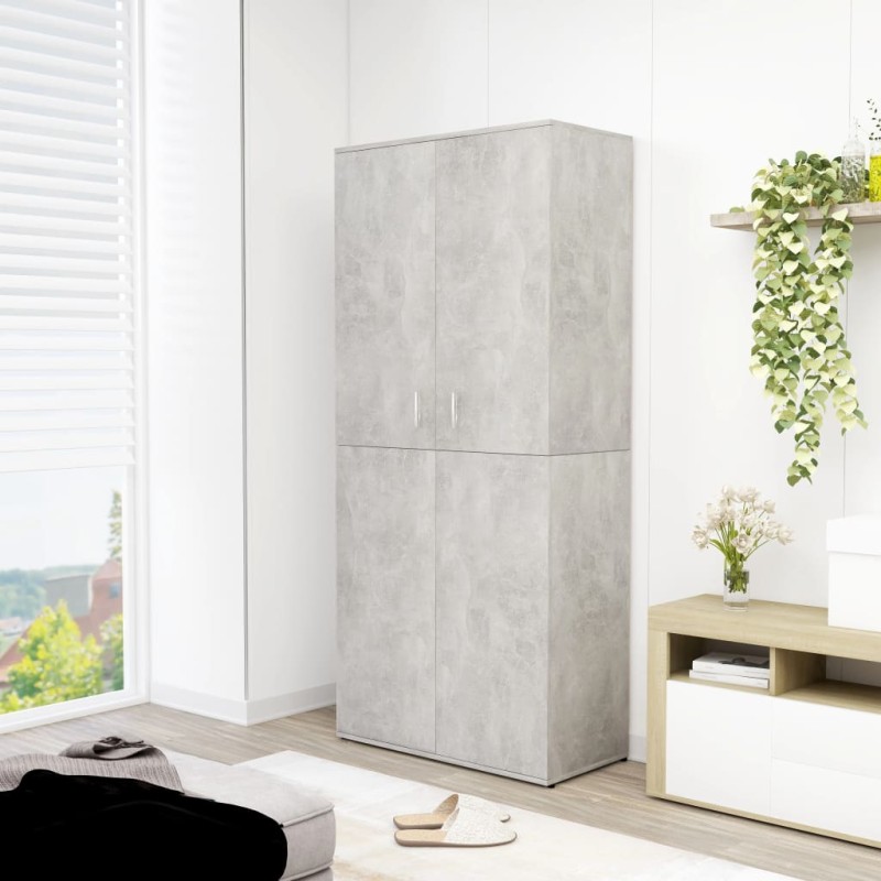 Scarpiera Grigio Cemento 80x39x178 cm in Truciolato Scarpiera Grigio Cemento 80x39x178 cm in Truciolato