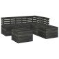 vidaXL Set Divani da Giardino su Pallet 6 pz Legno Pino Grigio Scuro