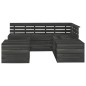 vidaXL Set Divani da Giardino su Pallet 6 pz Legno Pino Grigio Scuro
