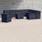 vidaXL Set Divani da Giardino su Pallet 12 pz Legno Pino Grigio Scuro vidaXL Set Divani da Giardino su Pallet 12 pz Legno Pino Grigio Scuro