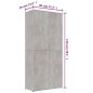 Scarpiera Grigio Cemento 80x39x178 cm in Truciolato Scarpiera Grigio Cemento 80x39x178 cm in Truciolato