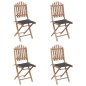vidaXL Set da Pranzo da Giardino 5 pz Pieghevole con Cuscini in Bambù vidaXL Set da Pranzo da Giardino 5 pz Pieghevole con Cuscini in Bambù