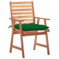 vidaXL Sedie da Pranzo da Esterni con Cuscini 3 pz Massello di Acacia vidaXL Sedie da Pranzo da Esterni con Cuscini 3 pz Massello di Acacia