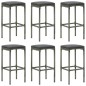 vidaXL Set da Bar da Giardino 7 pz con Cuscini in Polyrattan Grigio vidaXL Set da Bar da Giardino 7 pz con Cuscini in Polyrattan Grigio