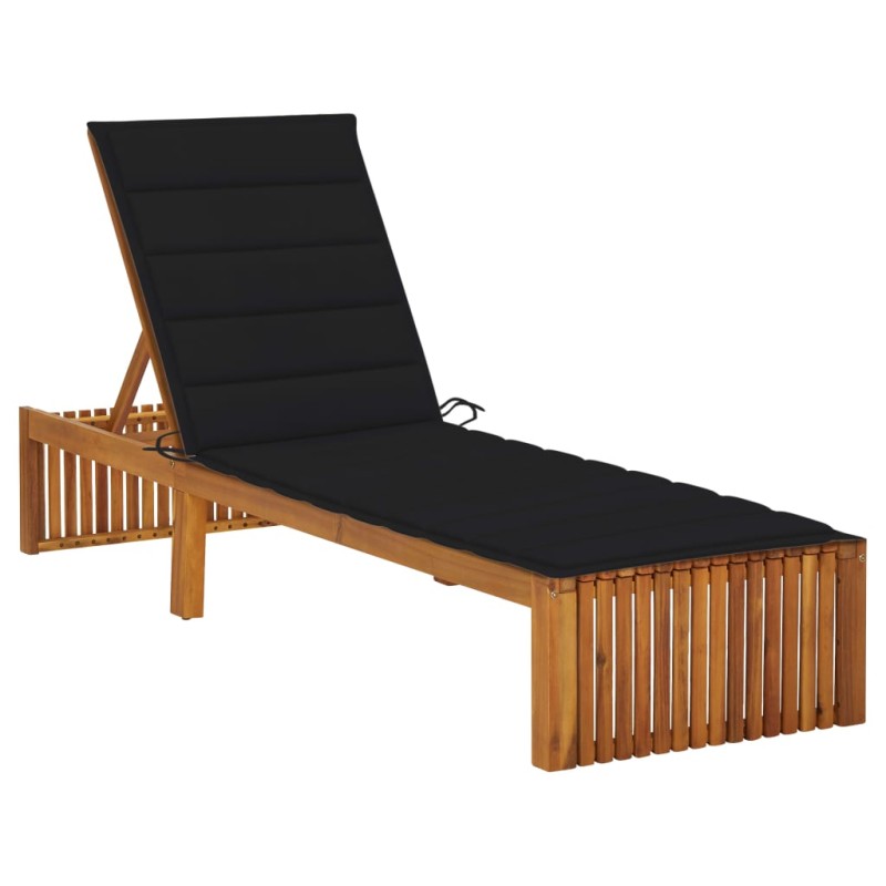 vidaXL Lettino Prendisole con Cuscino in Legno Massello di Acacia vidaXL Lettino Prendisole con Cuscino in Legno Massello di Acacia