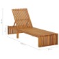 vidaXL Lettino Prendisole con Cuscino in Legno Massello di Acacia vidaXL Lettino Prendisole con Cuscino in Legno Massello di Acacia