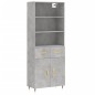 vidaXL Credenza Grigio Cemento 69,5x34x180 cm in Legno Multistrato vidaXL Credenza Grigio Cemento 69,5x34x180 cm in Legno Multistrato