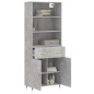 vidaXL Credenza Grigio Cemento 69,5x34x180 cm in Legno Multistrato vidaXL Credenza Grigio Cemento 69,5x34x180 cm in Legno Multistrato