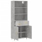 vidaXL Credenza Grigio Cemento 69,5x34x180 cm in Legno Multistrato vidaXL Credenza Grigio Cemento 69,5x34x180 cm in Legno Multistrato