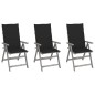 vidaXL Sedie da Giardino Reclinabili 3 pz con Cuscini Massello Acacia vidaXL Sedie da Giardino Reclinabili 3 pz con Cuscini Massello Acacia