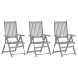 vidaXL Sedie da Giardino Reclinabili 3 pz con Cuscini Massello Acacia vidaXL Sedie da Giardino Reclinabili 3 pz con Cuscini Massello Acacia