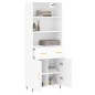 vidaXL Credenza Bianca 69,5x34x180 cm in Legno Multistrato vidaXL Credenza Bianca 69,5x34x180 cm in Legno Multistrato