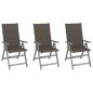 vidaXL Sedie da Giardino Reclinabili 3 pz con Cuscini Massello Acacia vidaXL Sedie da Giardino Reclinabili 3 pz con Cuscini Massello Acacia