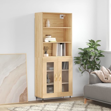 vidaXL Credenza Rovere Sonoma 69,5x34x180 cm in Legno Multistrato