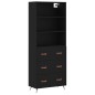 vidaXL Credenza Nera 69,5x34x180 cm in Legno Multistrato vidaXL Credenza Nera 69,5x34x180 cm in Legno Multistrato