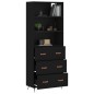 vidaXL Credenza Nera 69,5x34x180 cm in Legno Multistrato vidaXL Credenza Nera 69,5x34x180 cm in Legno Multistrato