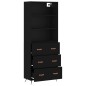 vidaXL Credenza Nera 69,5x34x180 cm in Legno Multistrato vidaXL Credenza Nera 69,5x34x180 cm in Legno Multistrato