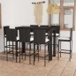 vidaXL Set Bar da Giardino 9 pz con Cuscini in Polyrattan Crema vidaXL Set Bar da Giardino 9 pz con Cuscini in Polyrattan Crema