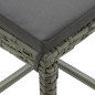 vidaXL Set Bar da Giardino 3 pz con Cuscini in Polyrattan Grigio vidaXL Set Bar da Giardino 3 pz con Cuscini in Polyrattan Grigio