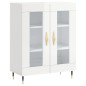 vidaXL Credenza Bianco Lucido 69,5x34x180 cm in Legno Multistrato