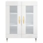 vidaXL Credenza Bianco Lucido 69,5x34x180 cm in Legno Multistrato