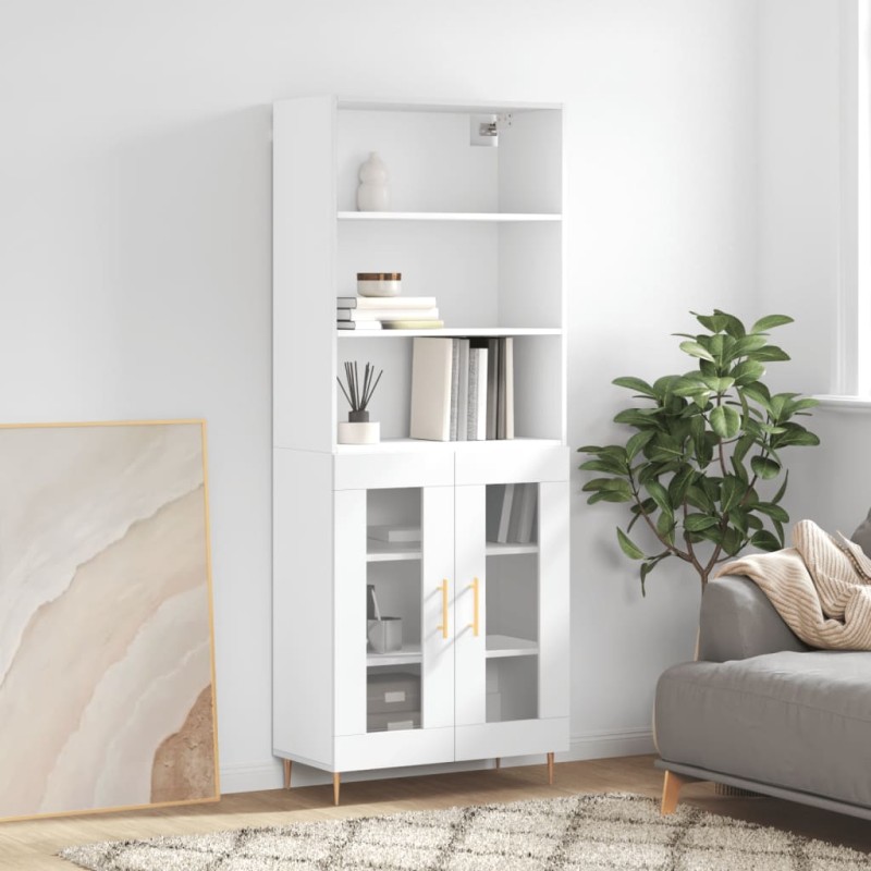 vidaXL Credenza Bianca 69,5x34x180 cm in Legno Multistrato vidaXL Credenza Bianca 69,5x34x180 cm in Legno Multistrato