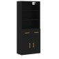 vidaXL Credenza Nera 69,5x34x180 cm in Legno Multistrato vidaXL Credenza Nera 69,5x34x180 cm in Legno Multistrato