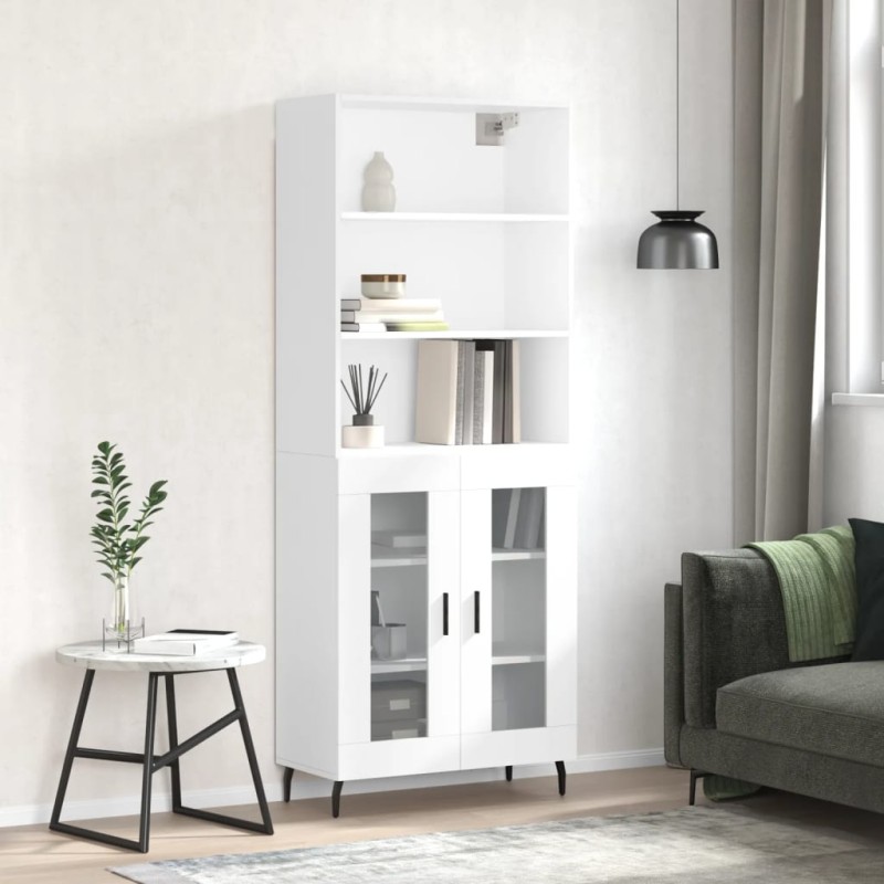 vidaXL Credenza Bianco Lucido 69,5x34x180 cm in Legno Multistrato vidaXL Credenza Bianco Lucido 69,5x34x180 cm in Legno Multistrato