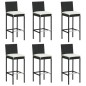 vidaXL Set Bar da Giardino 7 pz con Cuscini in Polyrattan Crema vidaXL Set Bar da Giardino 7 pz con Cuscini in Polyrattan Crema