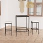 vidaXL Set Bar da Giardino 3 pz con Cuscini Polyrattan Nero vidaXL Set Bar da Giardino 3 pz con Cuscini Polyrattan Nero