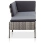 Set Divani da Giardino 3 pz con Cuscini in Polyrattan Grigio Set Divani da Giardino 3 pz con Cuscini in Polyrattan Grigio