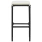 vidaXL Set Bar da Giardino 3 pz con Cuscini Polyrattan Nero vidaXL Set Bar da Giardino 3 pz con Cuscini Polyrattan Nero