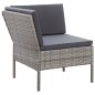 Set Divani da Giardino 3 pz con Cuscini in Polyrattan Grigio Set Divani da Giardino 3 pz con Cuscini in Polyrattan Grigio
