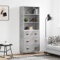 vidaXL Credenza Grigio Cemento 69,5x34x180 cm in Legno Multistrato vidaXL Credenza Grigio Cemento 69,5x34x180 cm in Legno Multistrato