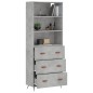 vidaXL Credenza Grigio Cemento 69,5x34x180 cm in Legno Multistrato vidaXL Credenza Grigio Cemento 69,5x34x180 cm in Legno Multistrato