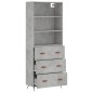 vidaXL Credenza Grigio Cemento 69,5x34x180 cm in Legno Multistrato vidaXL Credenza Grigio Cemento 69,5x34x180 cm in Legno Multistrato