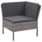 Set Divani da Giardino 3 pz con Cuscini in Polyrattan Grigio Set Divani da Giardino 3 pz con Cuscini in Polyrattan Grigio