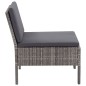 Set Divani da Giardino 3 pz con Cuscini in Polyrattan Grigio Set Divani da Giardino 3 pz con Cuscini in Polyrattan Grigio