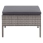 Set Divani da Giardino 3 pz con Cuscini in Polyrattan Grigio Set Divani da Giardino 3 pz con Cuscini in Polyrattan Grigio