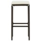 vidaXL Set Bar da Giardino 3 pz con Cuscini Polyrattan Marrone