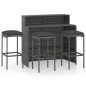 vidaXL Set Bar da Giardino 4 pz con Cuscini Grigio vidaXL Set Bar da Giardino 4 pz con Cuscini Grigio