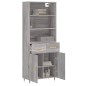 vidaXL Credenza Grigio Sonoma 69,5x34x180 cm in Legno Multistrato vidaXL Credenza Grigio Sonoma 69,5x34x180 cm in Legno Multistrato