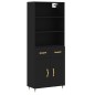 vidaXL Credenza Nera 69,5x34x180 cm in Legno Multistrato vidaXL Credenza Nera 69,5x34x180 cm in Legno Multistrato
