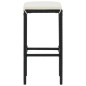 vidaXL Set da Bar da Giardino 9 pz con Cuscini in Polyrattan Nero