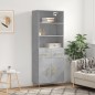 vidaXL Credenza Grigio Cemento 69,5x34x180 cm in Legno Multistrato vidaXL Credenza Grigio Cemento 69,5x34x180 cm in Legno Multistrato