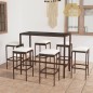vidaXL Set da Bar da Giardino 7 pz con Cuscini in Polyrattan Marrone vidaXL Set da Bar da Giardino 7 pz con Cuscini in Polyrattan Marrone