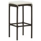 vidaXL Set da Bar da Giardino 7 pz con Cuscini in Polyrattan Marrone vidaXL Set da Bar da Giardino 7 pz con Cuscini in Polyrattan Marrone